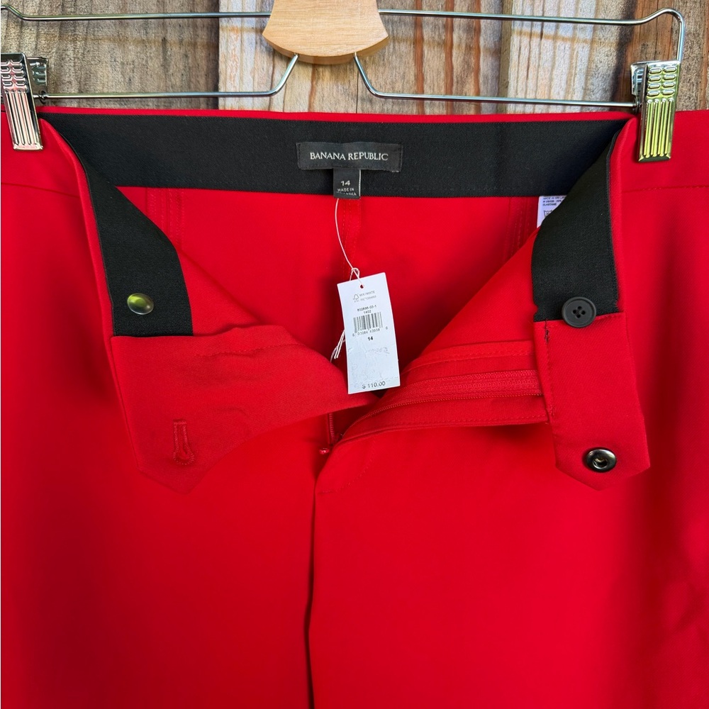 Banana Republic - Stretchy Red Trousers -  size 14 - Picture 2 of 5